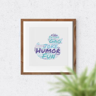 Póster Nube de palabras humorísticas.