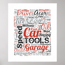 Nube de palabras para entusiastas de automóviles