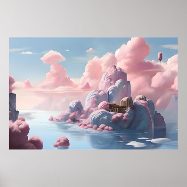 Póster Nube de pintura de paisajes (Frente)