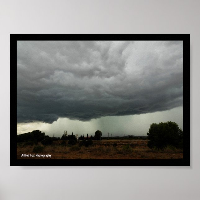 Póster Nube de tormenta en el campo (Frente)
