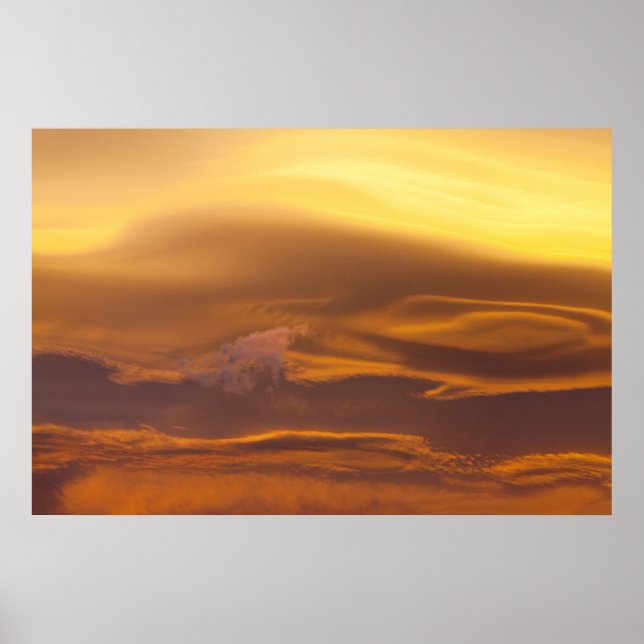 Póster Nube lenticular al atardecer (Frente)