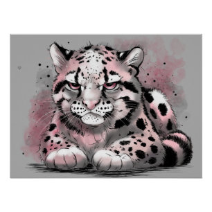Póster Nube Leopardo Gruñón