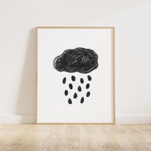 Póster Nube negra y lluvia