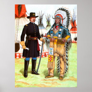 Póster Nube roja, jefe del Oglala Siux