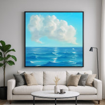 Nube sobre el agua: paisaje marino de estilo pictó