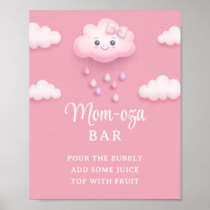 Póster Nube suave blanca y suave nueve bar rosa pálido Ma