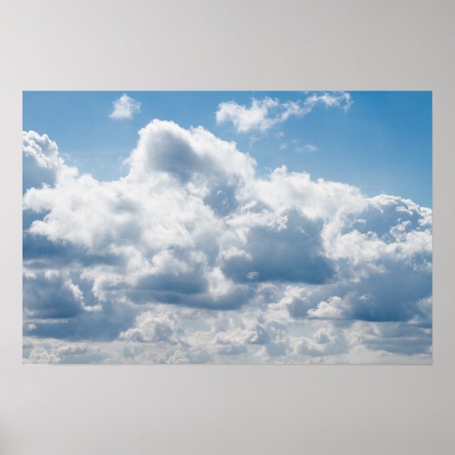Póster nubes-388922 HERMOSA NATURALEZA DE CIELO AZUL BLAN (Frente)
