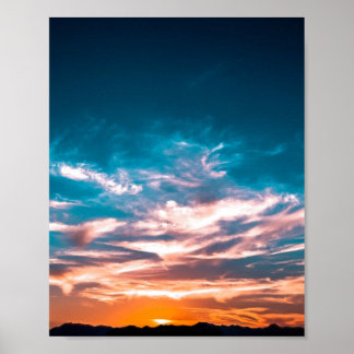 Póster Nubes al atardecer