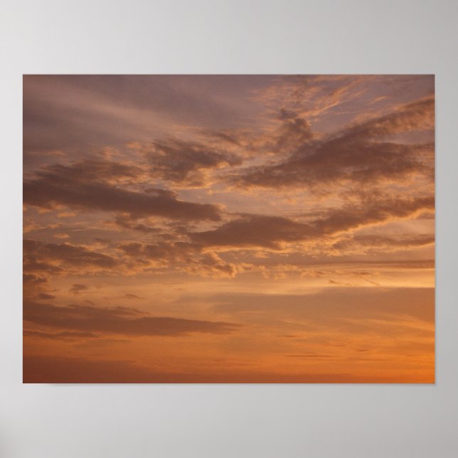 Póster Nubes al Atardecer II Pastel Abstracto Naturaleza (Frente)