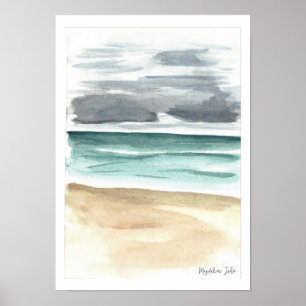 Póster Nubes amorosas sobre el mar