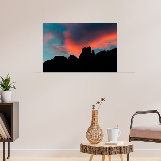Póster Nubes ardientes sobre las montañas (Salón 3)