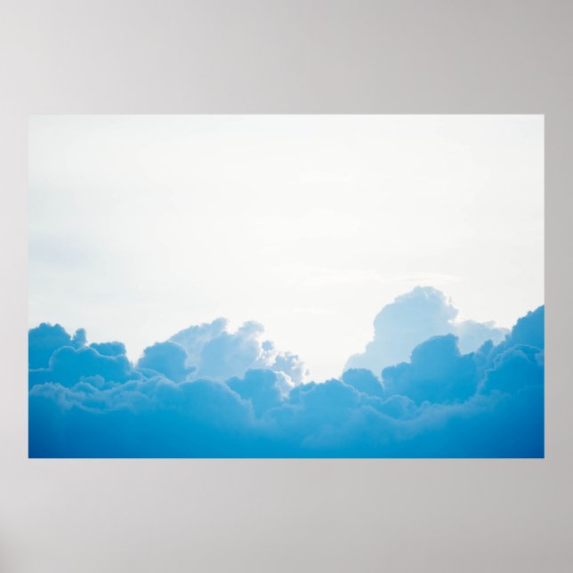 PÓSTER NUBES AZULES BAJO CIELO BLANCO (Frente)