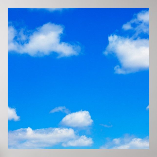 Póster Nubes blancas de cielo azul fondo de nube celestia (Frente)