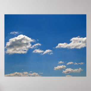 Póster Nubes blancas en el cielo azul
