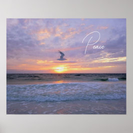 Póster Nubes brillantes sobre el atardecer