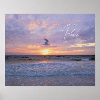 Póster Nubes brillantes sobre el atardecer