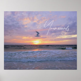 Póster Nubes brillantes sobre el atardecer