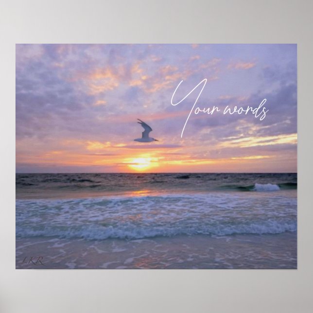 Póster Nubes brillantes sobre el atardecer (Frente)