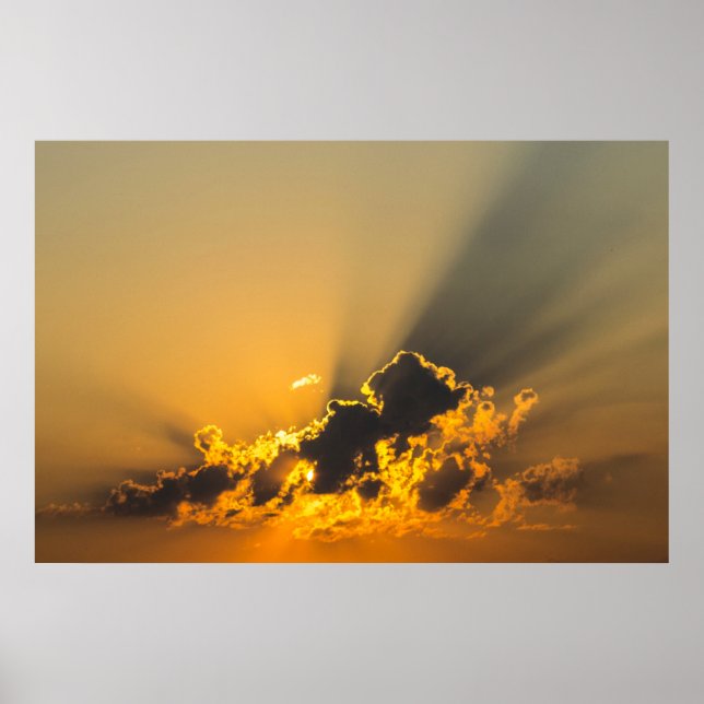 Póster Nubes, cielo y atardecer amarillo (Frente)