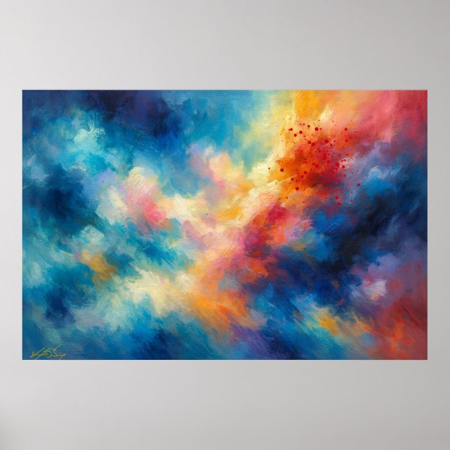 Póster Nubes Coloridas en Movimiento (Frente)
