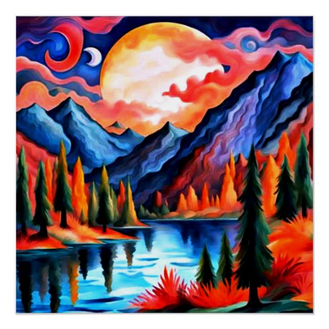 Póster Nubes cruzando la luna (Anverso)