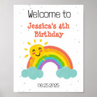 Nubes de arcoiris agudas cumpleaños de niños