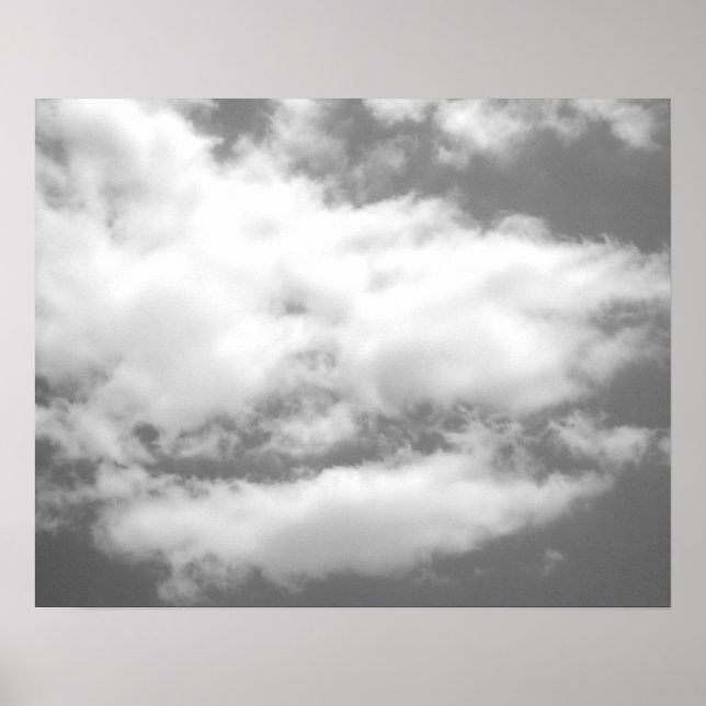 Póster Nubes de blancos negros en cielo (Frente)