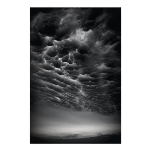 Póster Nubes de burbujas ante un tornado (Anverso)