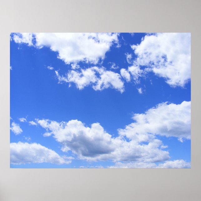 Póster Nubes de cielo azul (Frente)