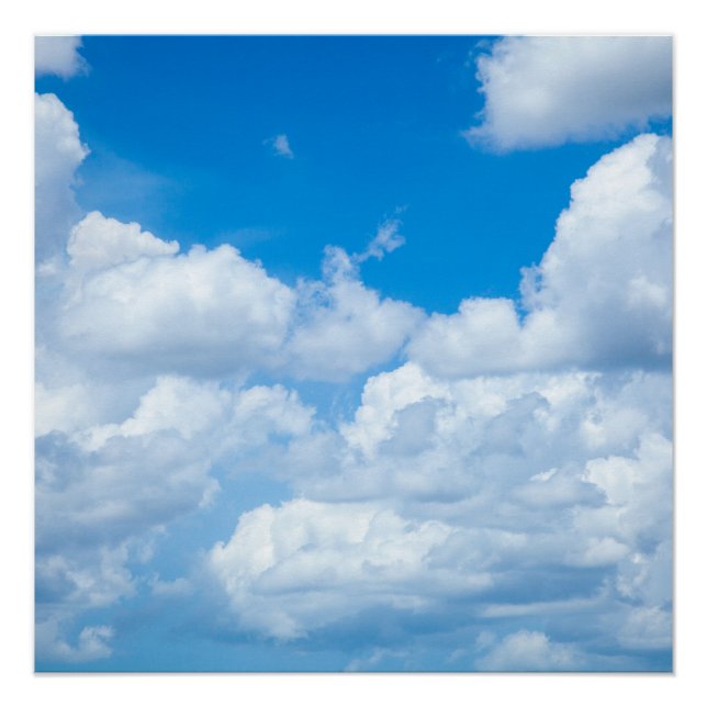 Póster Nubes de cielo azul fondo Skies diseño del cielo (Anverso)