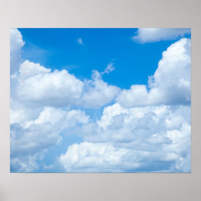 Póster Nubes de cielo azul fondo Skies diseño del cielo (Frente)