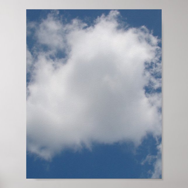 Póster Nubes de cúmulo sofocadas en cielo azul (Frente)