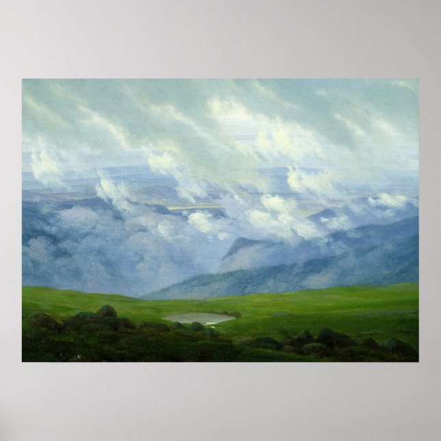Póster Nubes de deriva de Caspar David Friedrich (Frente)