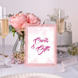 Póster Nubes de hadas rosadas y tarjetas de estrellas y r