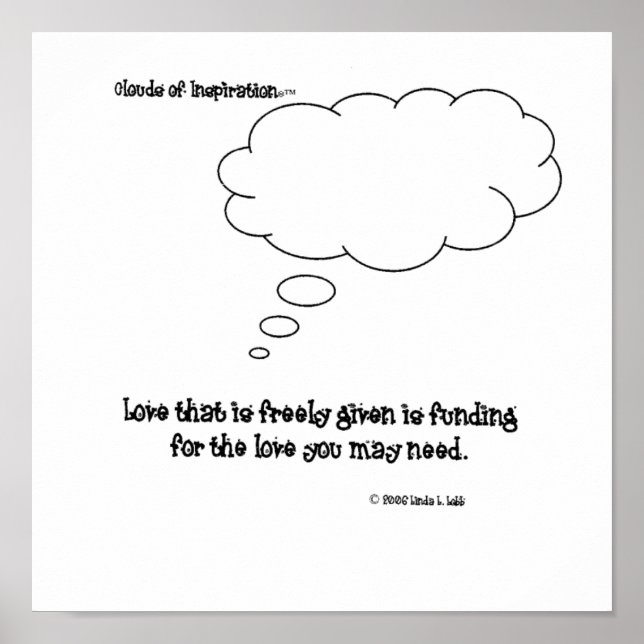 Póster nubes de inspiración™ amor libremente dado (Frente)