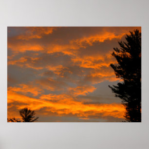 Póster Nubes de la puesta del sol