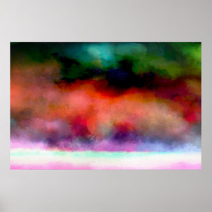 Póster Nubes de paisajes acuáticos artísticos y el mar