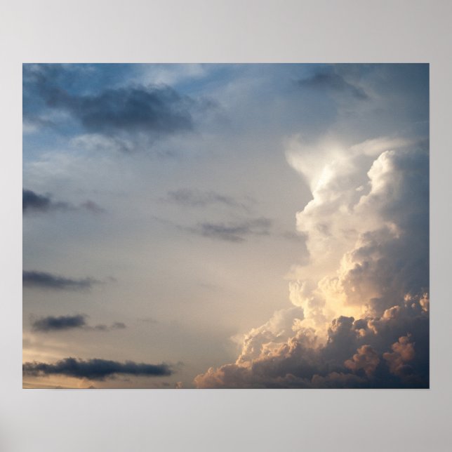 Póster Nubes de tormenta cielo en la nube de truenos (Frente)