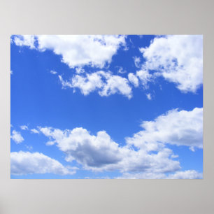 Póster Nubes del cielo azul