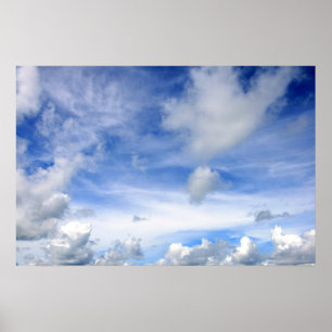 Póster Nubes del cielo azul - poster