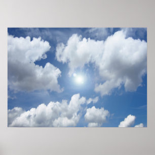 Póster Nubes del cielo azul + tus ideas