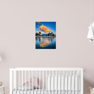 Póster Nubes doradas sobre la cala de Sliema: Mañana en G