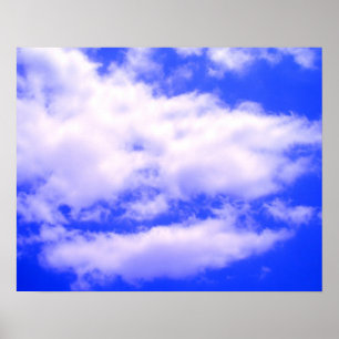 Póster Nubes en el Poster del cielo azul claro