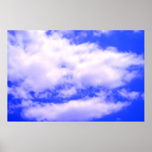 Póster Nubes en el Poster del cielo azul claro