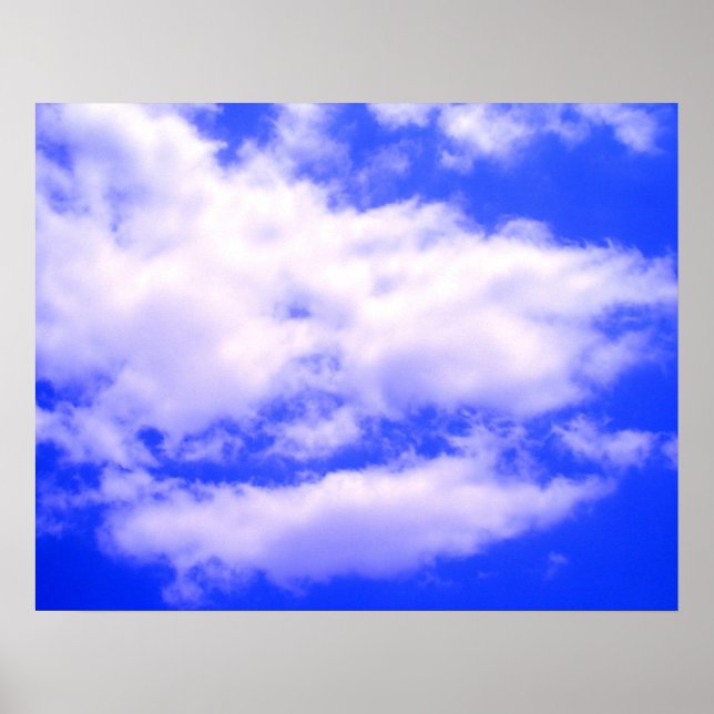 Póster Nubes en el Poster del cielo azul claro (Frente)