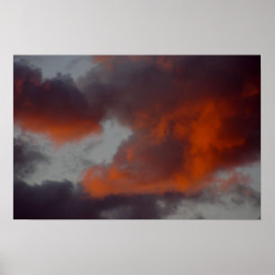 Póster Nubes en llamas