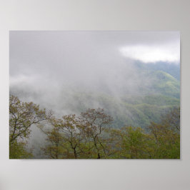 Póster Nubes en medio de las montañas Blue Ridge, NC