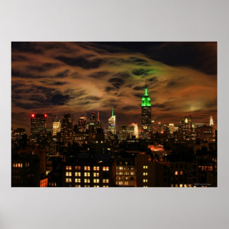 Póster Nubes etéreas: NYC Skyline, Empire State Bldg