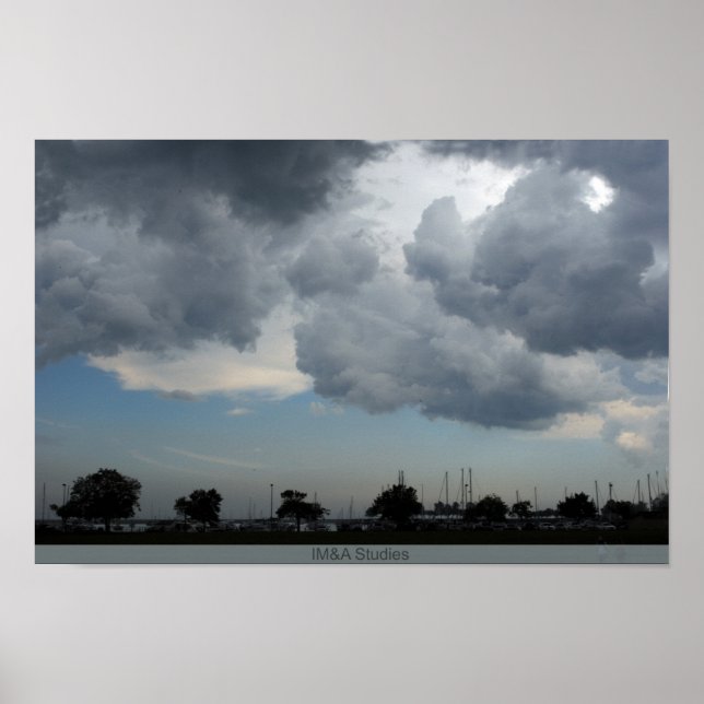 Póster Nubes majestuosas sobre el lago 2 (Frente)