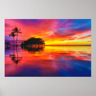 Póster Nubes majestuosas y reflexión